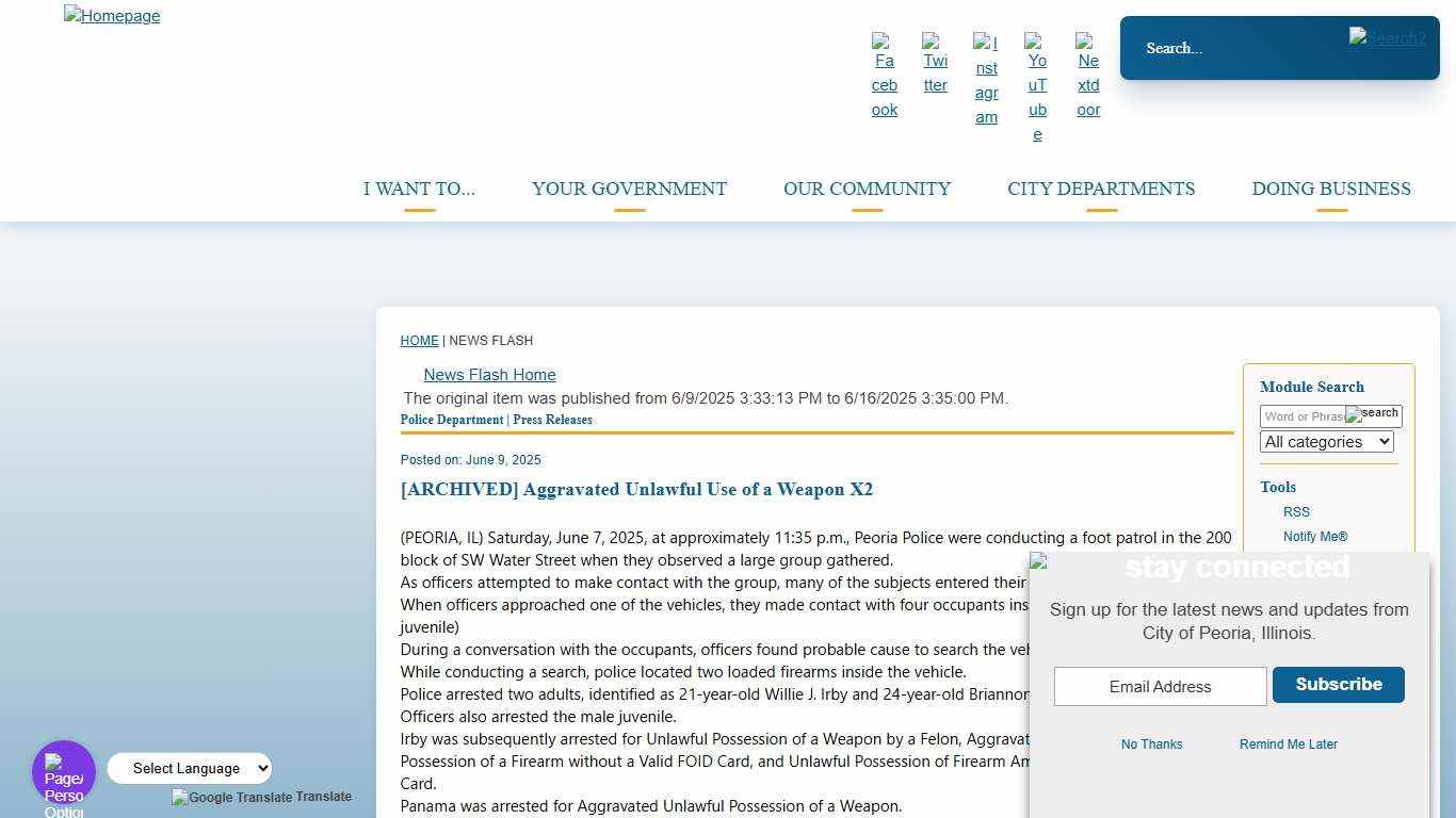 News Flash • Peoria, IL • CivicEngage