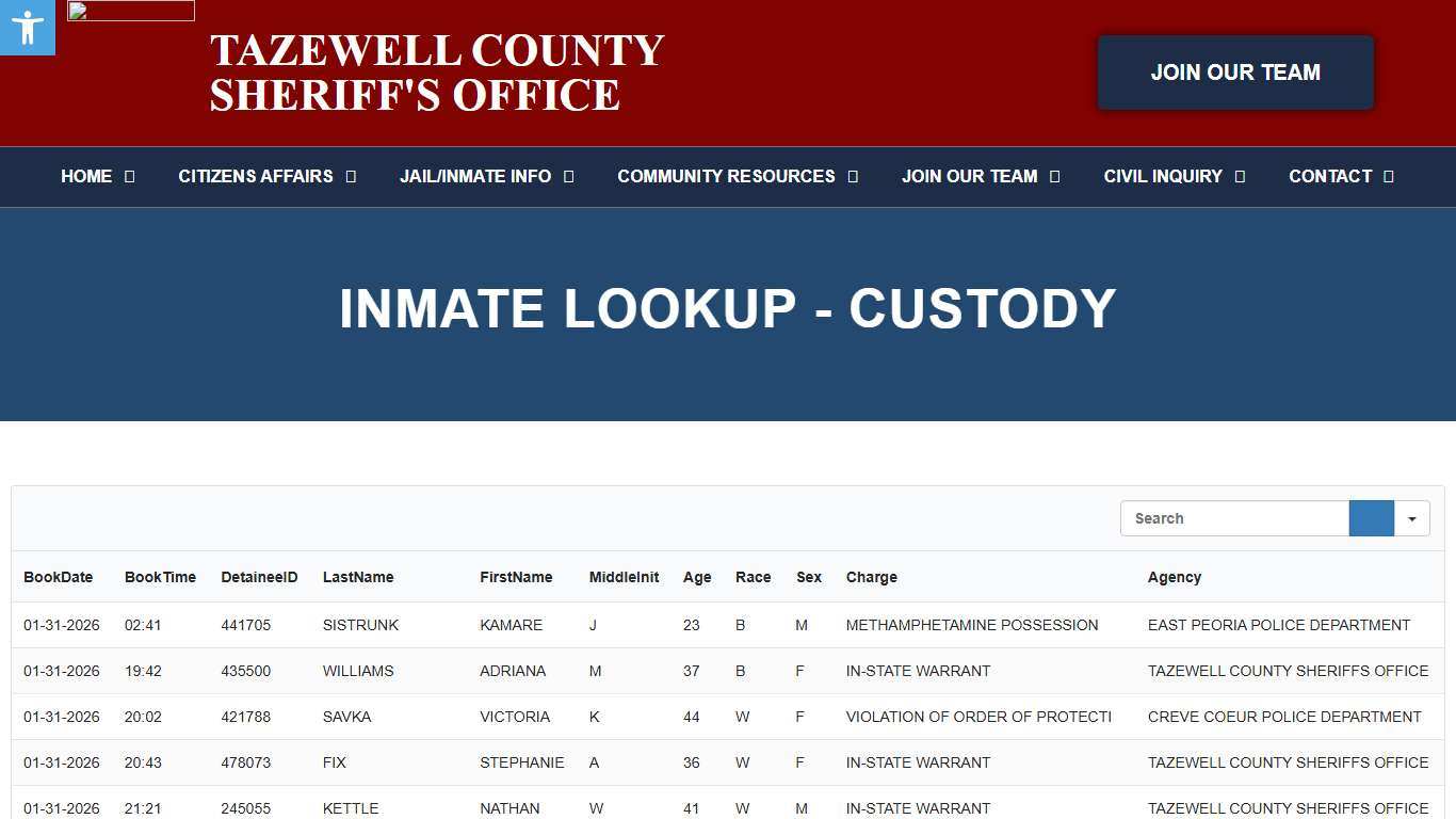 Inmate Lookup - C - Tazewell County Sheriff